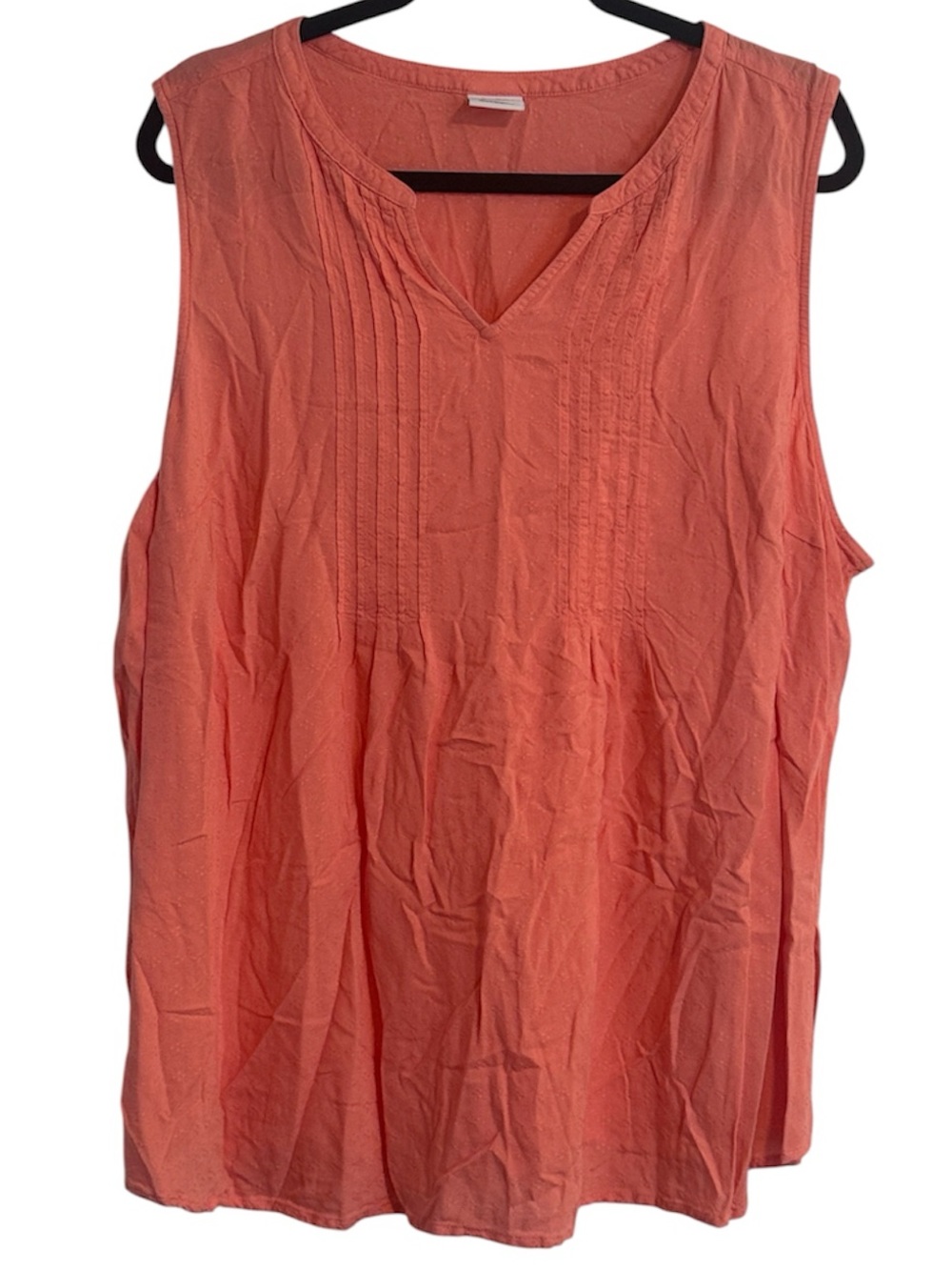 Croft & Barrow Orange Sleeveless Textured Blouse in Viva Peach 🖤